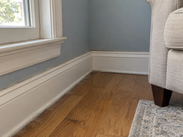 Baseboards before cleaning