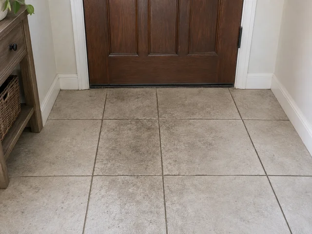 Entryway floor before cleaning
