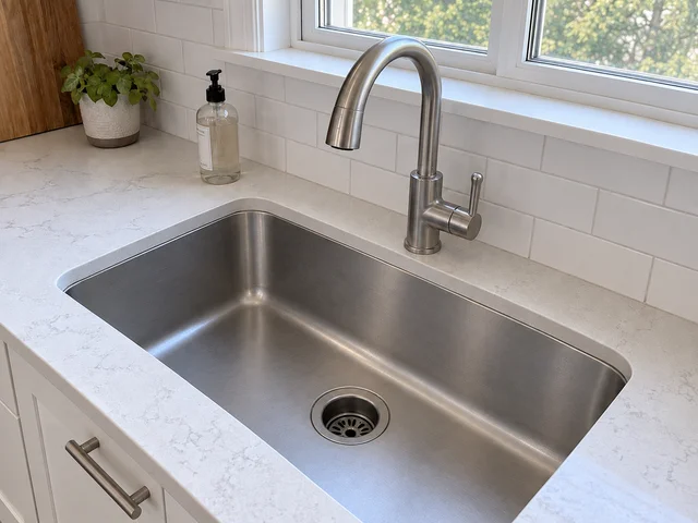 Kitchen sink after cleaning