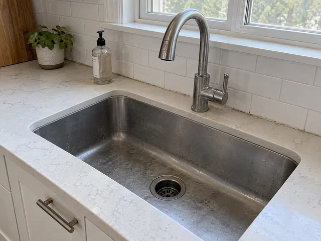 Kitchen sink before cleaning