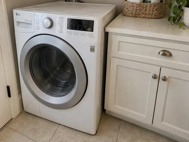 Laundry area before cleaning