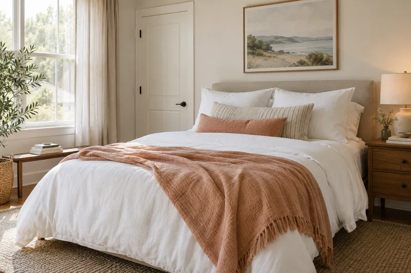 Fresh linen and a warm bedroom corner