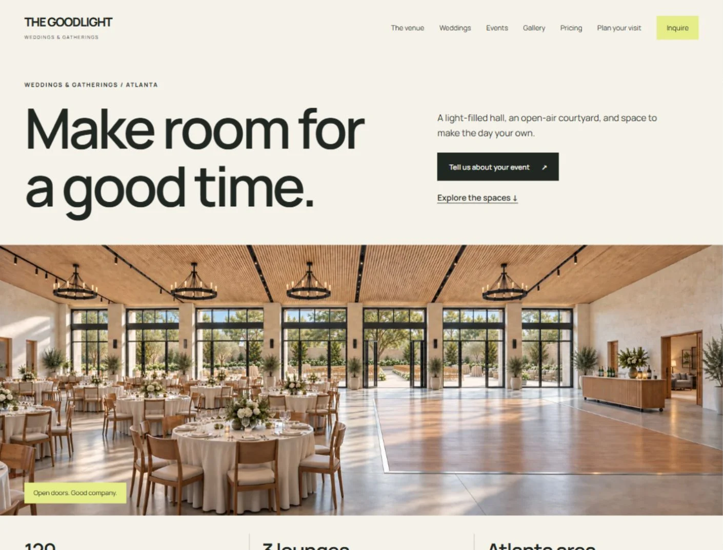 The Goodlight website homepage