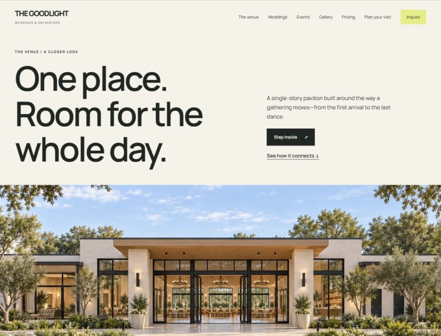 The Goodlight website detail illustrating the case study