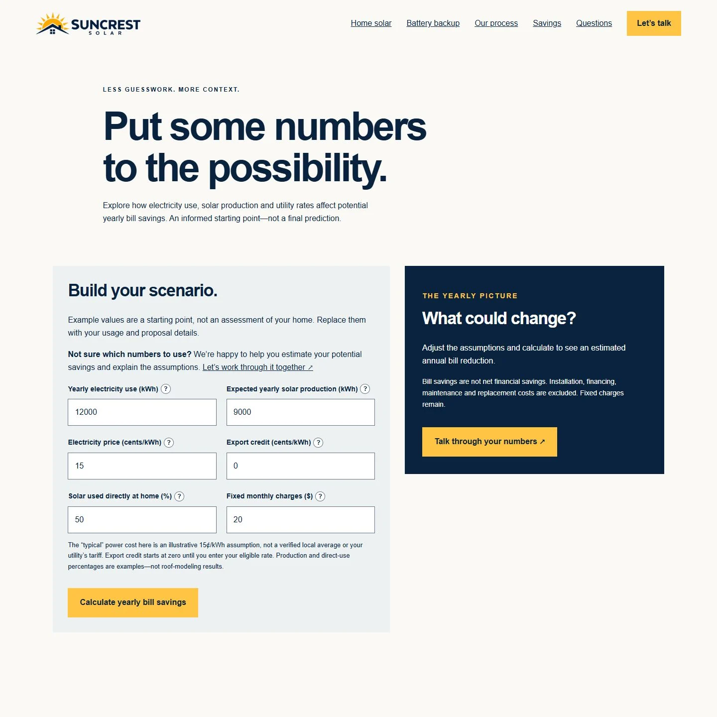 Suncrest Solar website detail illustrating the case study